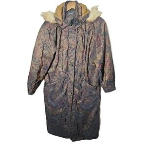 Forecaster of Boston Vtg Parka Coat M Removable Faux Fur Hood Insulated 90s